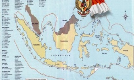 Peta pulau terdepan di Indonesia.